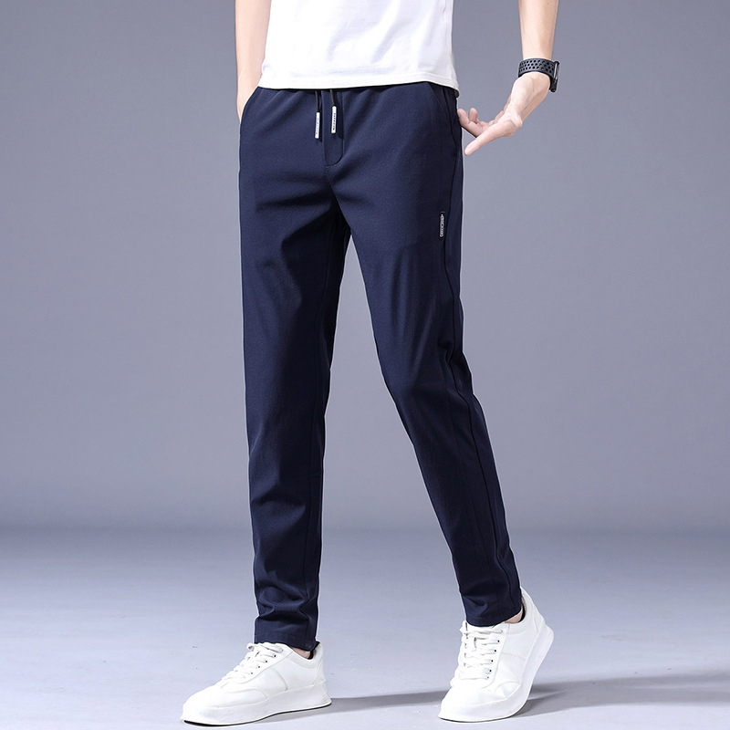 Men’s Straight Leg Drawstring Trousers With Side Pockets