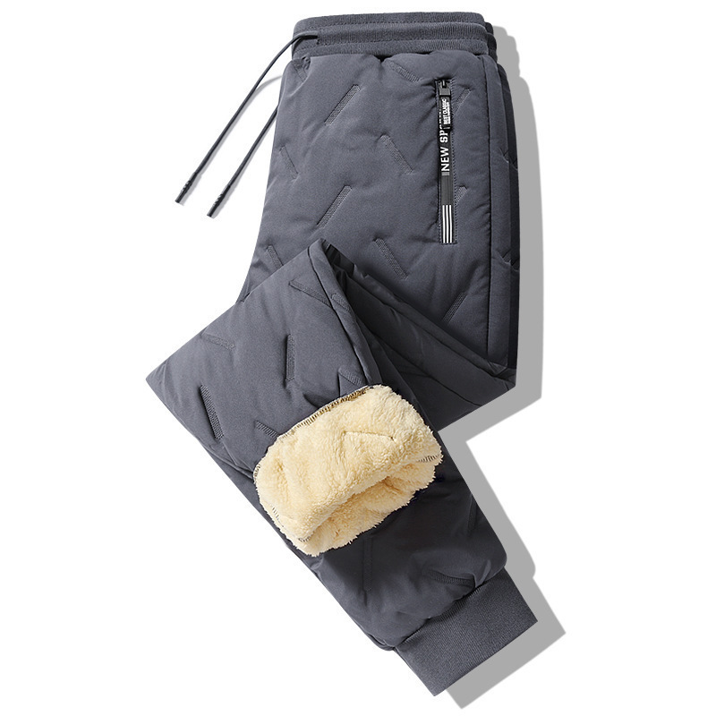 Winter Sweatwear Men Plush Thick Fleece Sweatpant Lambswool Thermal Trousers Casual Pants