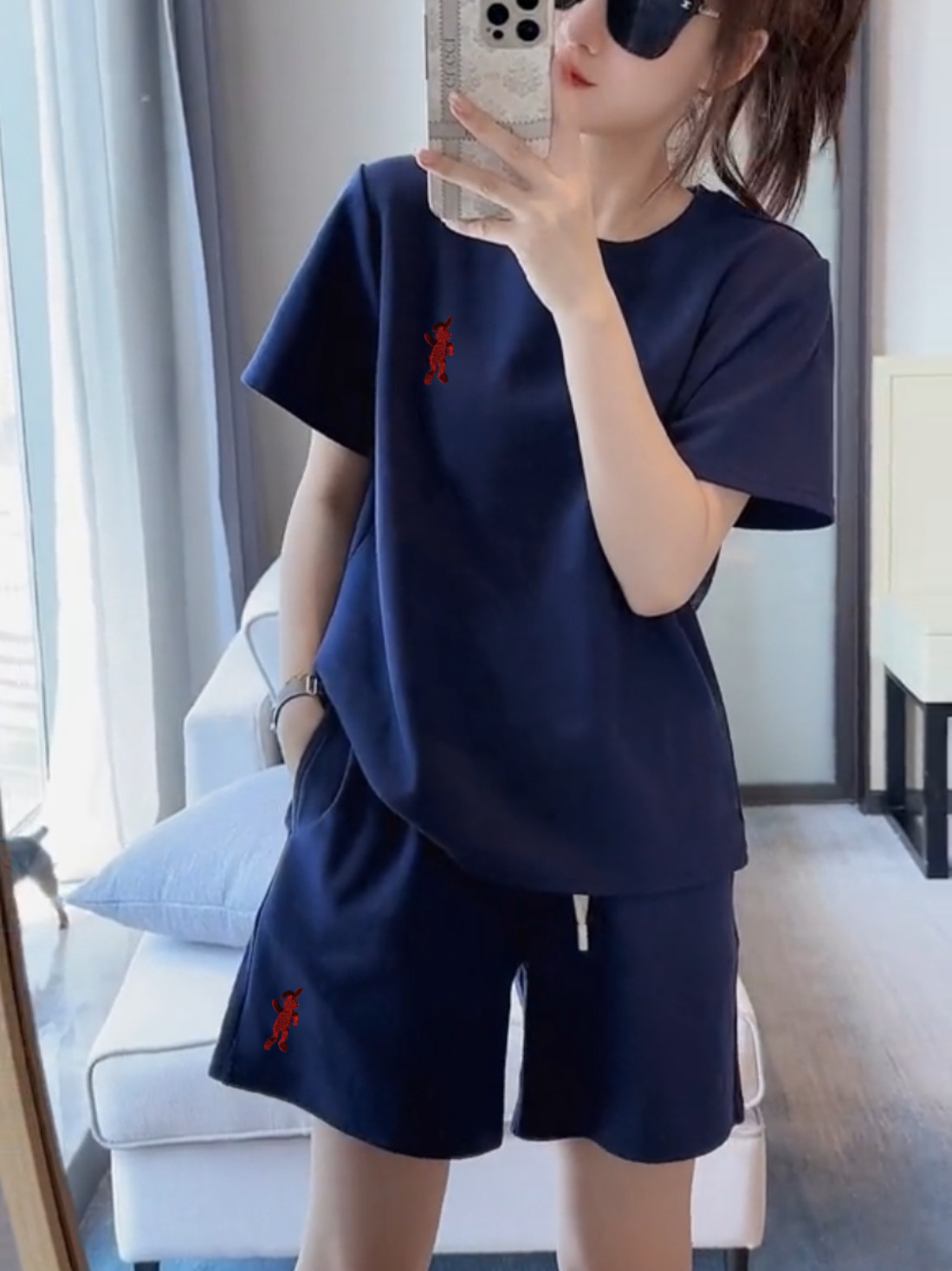 Women's Graphic T-Shirt and Drawstring Shorts Set