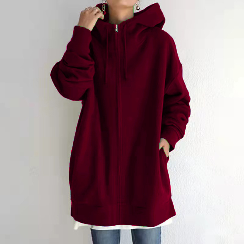 Women's Fuzzy Hoodies Long Sport Pullover Hoodie Full-zip Hoodie Sweatshirt