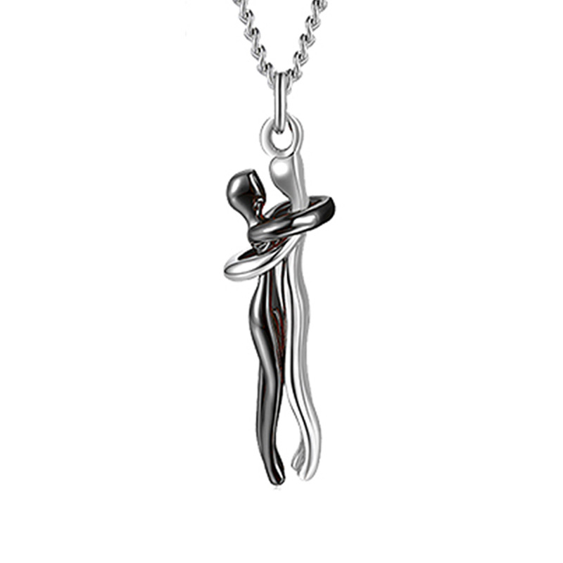 Unisex Interlocking Figure Pendant Necklace with Optional Ring Sets