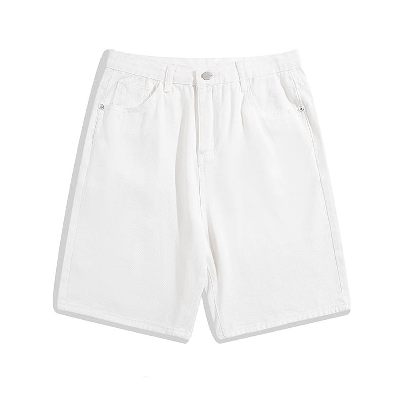 Men’s Denim Mid-Waist Straight-Leg Knee-Length Shorts