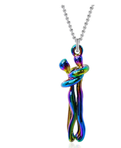 Unisex Interlocking Figure Pendant Necklace with Optional Ring Sets
