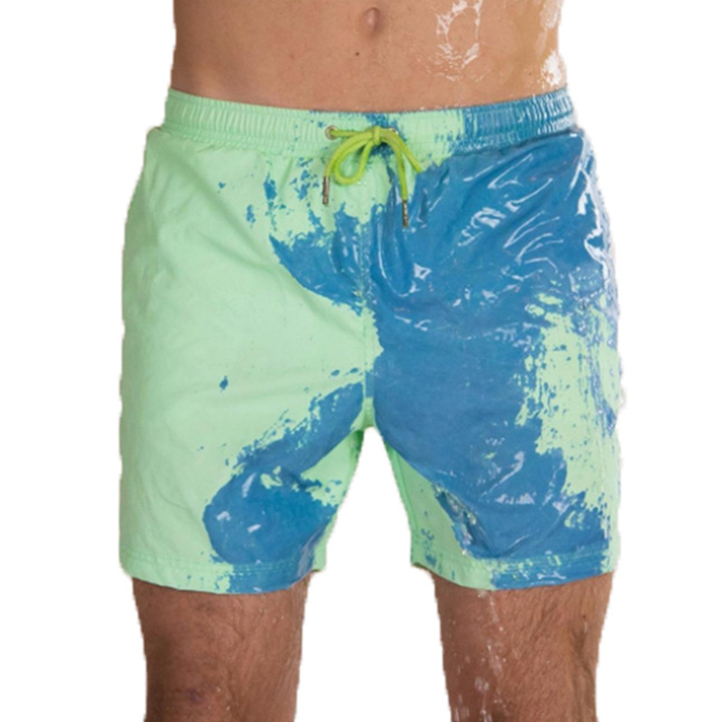 Magical Change Color Beach Shorts Summer Men Swimming Trunks Swimwear Swimsuit Quick Dry B