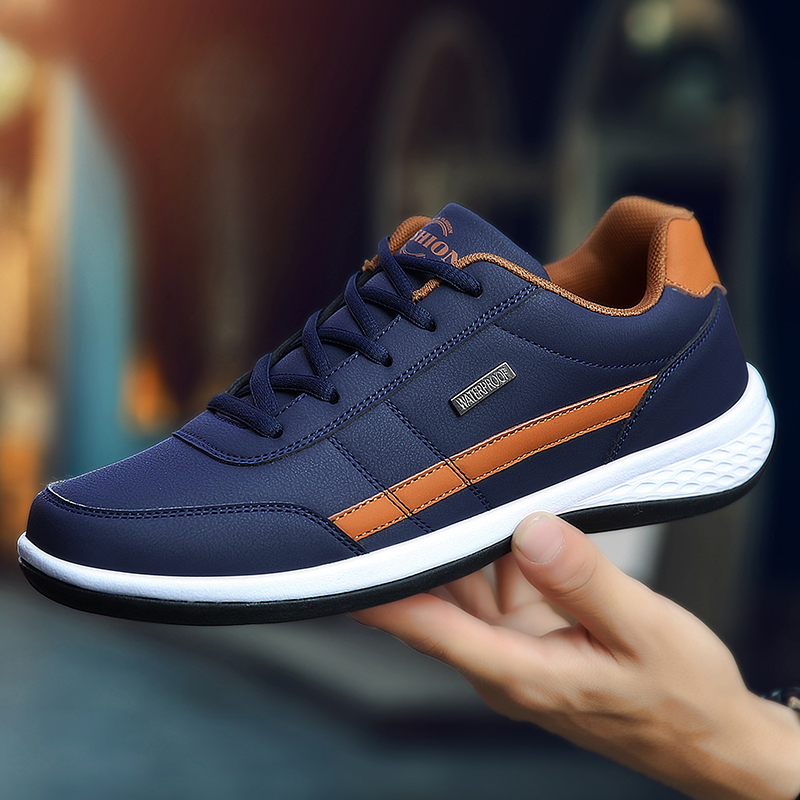 Men’s Colour-Block Lace-Up Casual Trainers