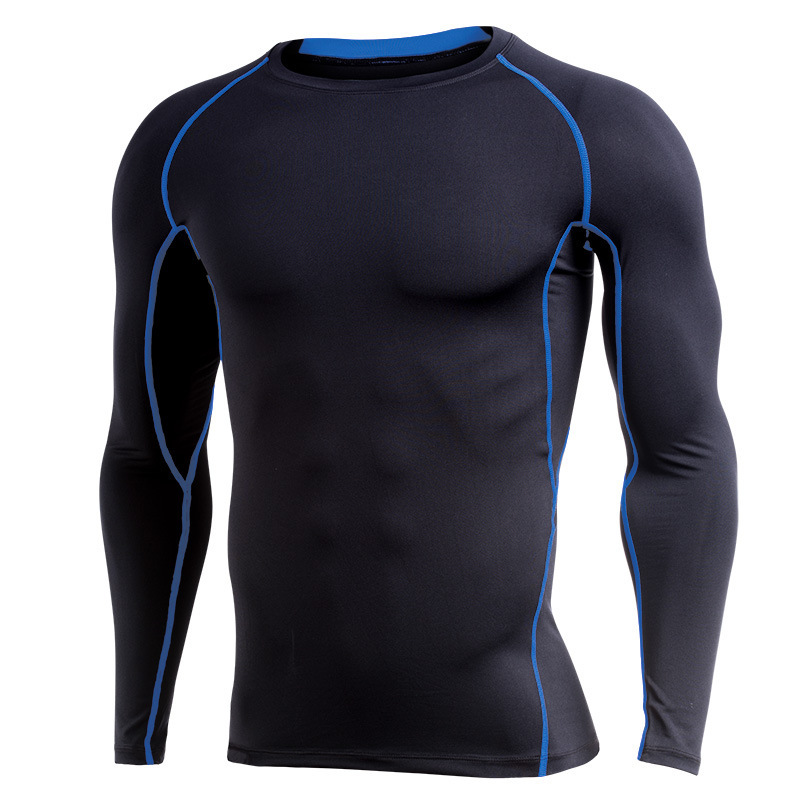 Men’s Long Sleeve Contrast Panel Quick-Drying Sports Top