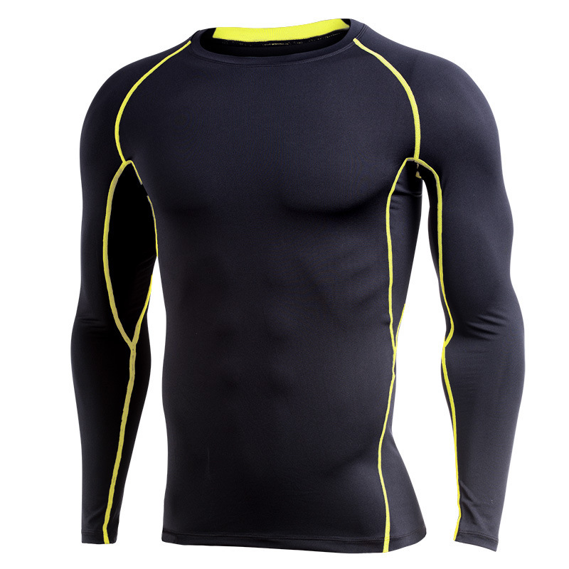 Men’s Long Sleeve Contrast Panel Quick-Drying Sports Top