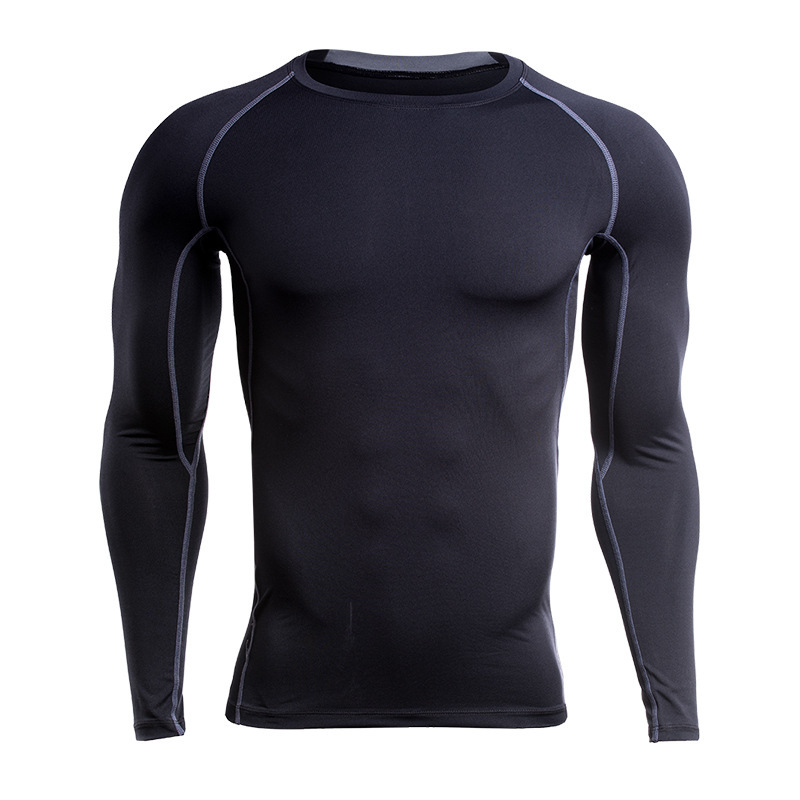 Men’s Long Sleeve Contrast Panel Quick-Drying Sports Top