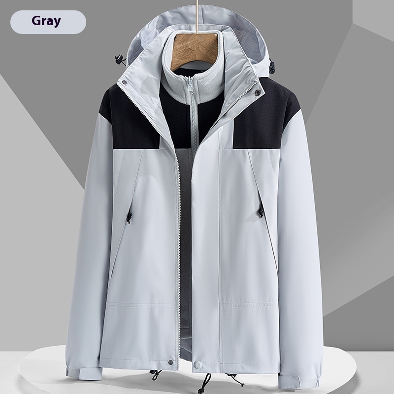 Unisex Hooded Colourblock Zip Jacket With Pockets