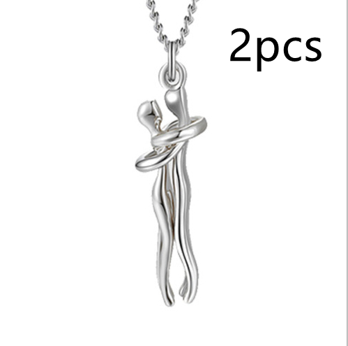 Unisex Interlocking Figure Pendant Necklace with Optional Ring Sets
