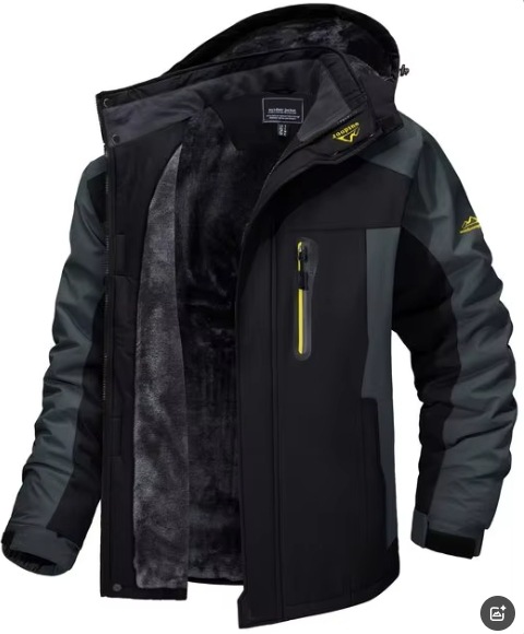 Men’s Hooded Fleece-Lined Zip Front Jacket