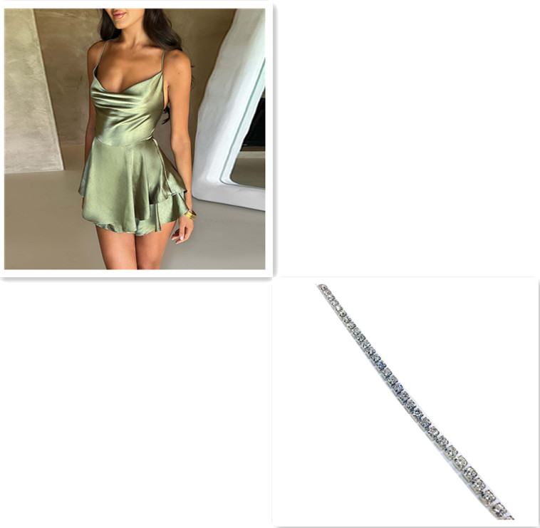 Women’s Satin Cowl Neck Backless Flared Mini Dress