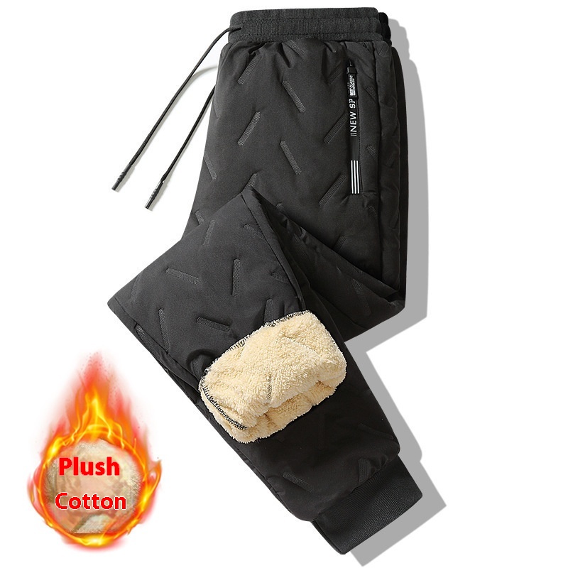 Winter Sweatwear Men Plush Thick Fleece Sweatpant Lambswool Thermal Trousers Casual Pants