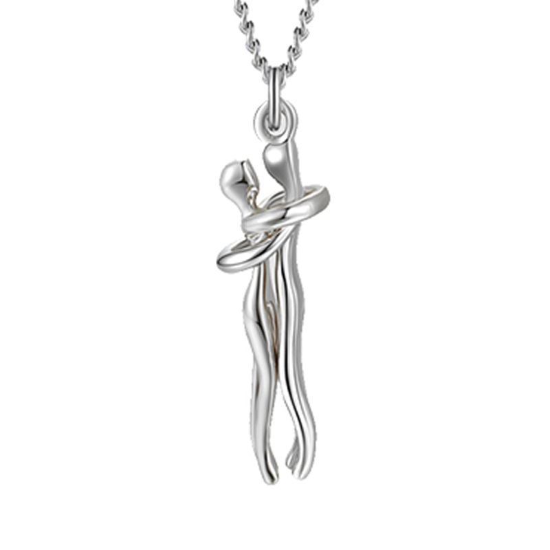Unisex Interlocking Figure Pendant Necklace with Optional Ring Sets