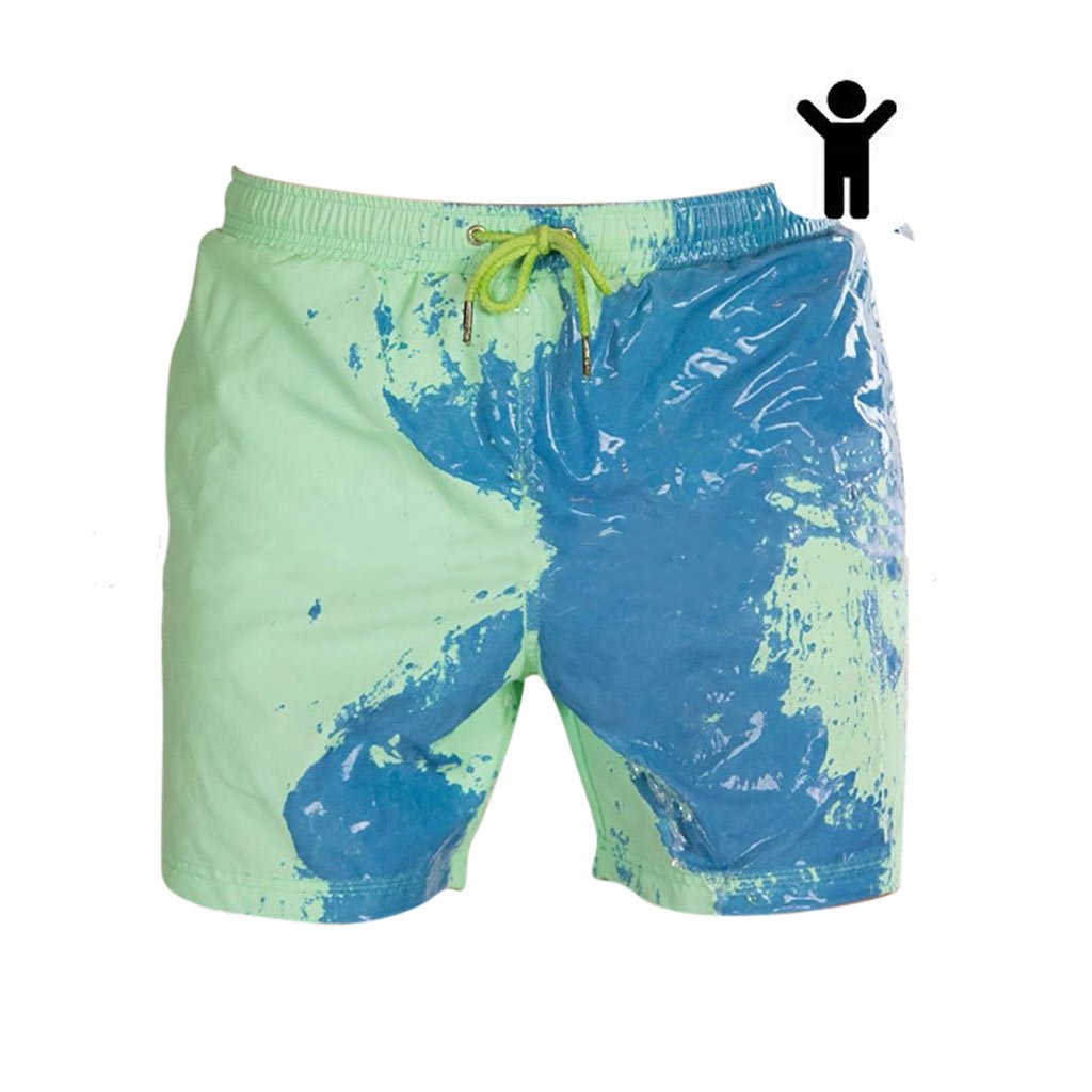 Men’s Water-Reactive Abstract Print Drawstring Swim Shorts