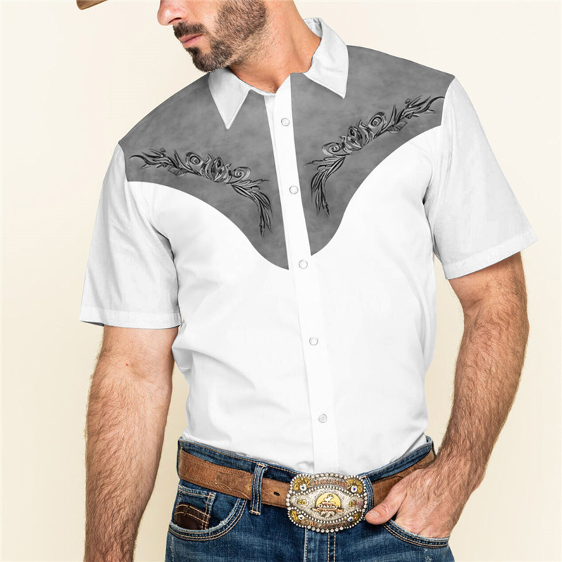 3d Personalized Printing T-shirt Summer Loose Short Sleeve Lapel Shirt Casual Streetwear C