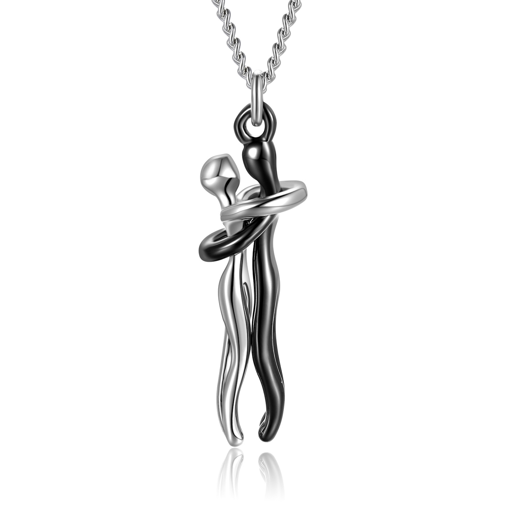 Unisex Interlocking Figure Pendant Necklace with Optional Ring Sets