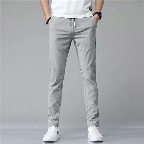 Men’s Straight Leg Drawstring Trousers With Side Pockets
