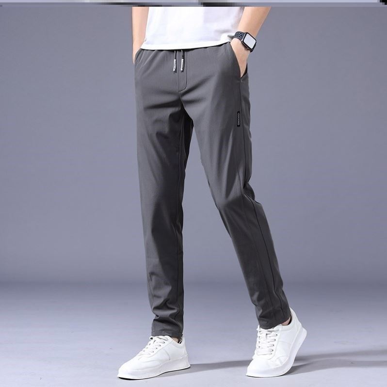 Men’s Straight Leg Drawstring Trousers With Side Pockets