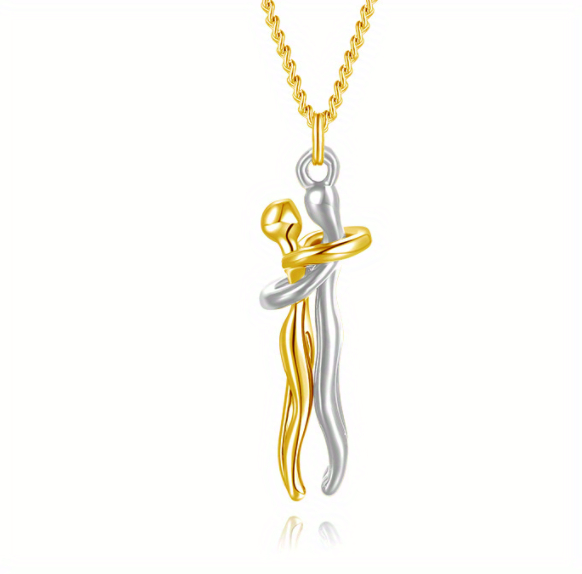 Unisex Interlocking Figure Pendant Necklace with Optional Ring Sets