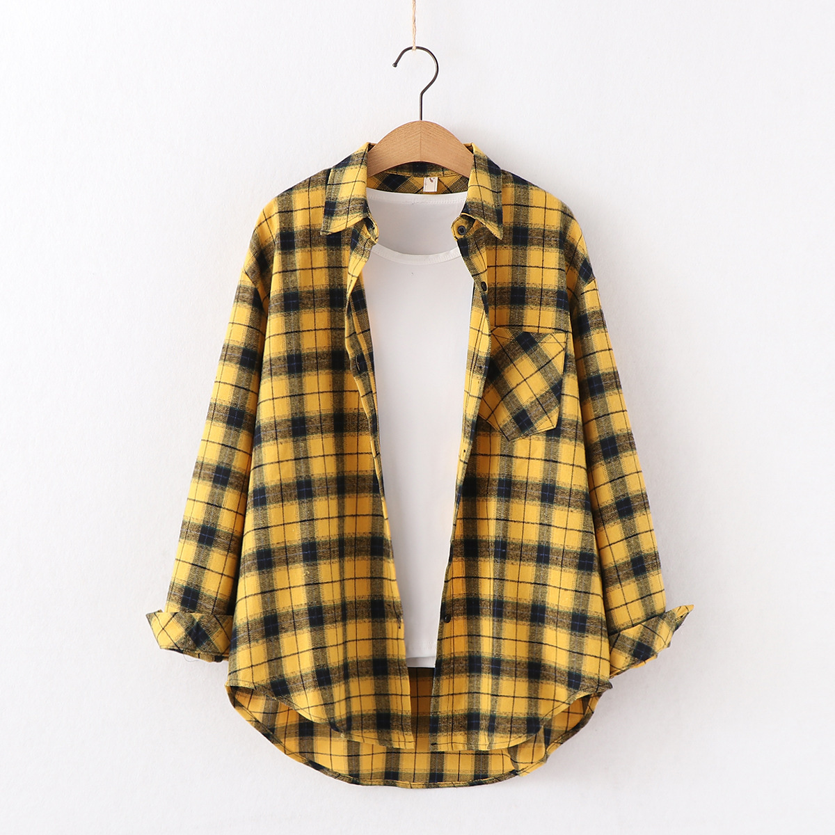 New Brand Plaid Shirt Women Loose Plus Size Blouse Female Long Sleeve Blouses Cotton Flann