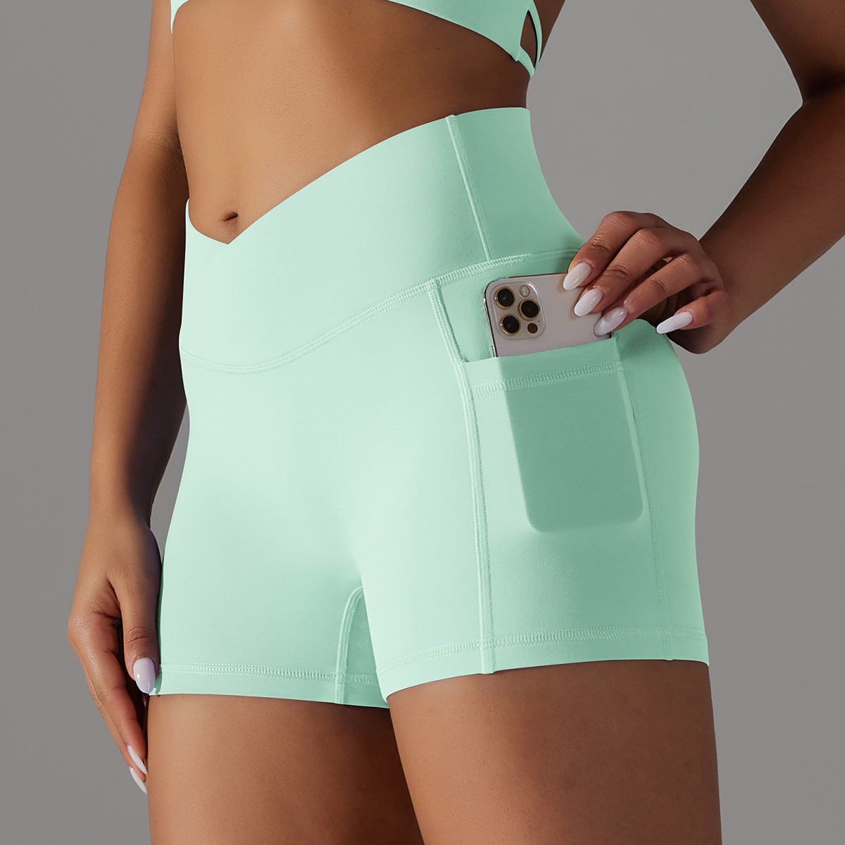 Women’s High-Waisted Phone Pocket Cycling Shorts