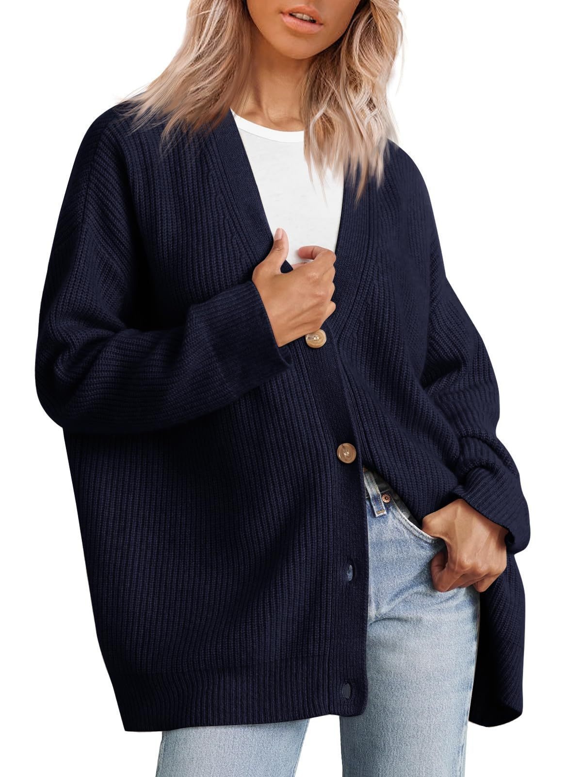 V-neck Flattering Knit Cardigan Women