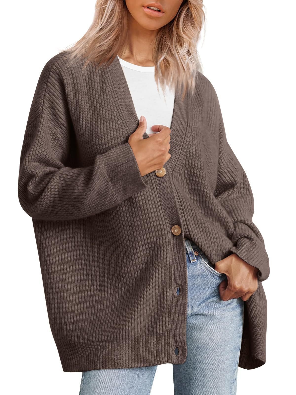 V-neck Flattering Knit Cardigan Women