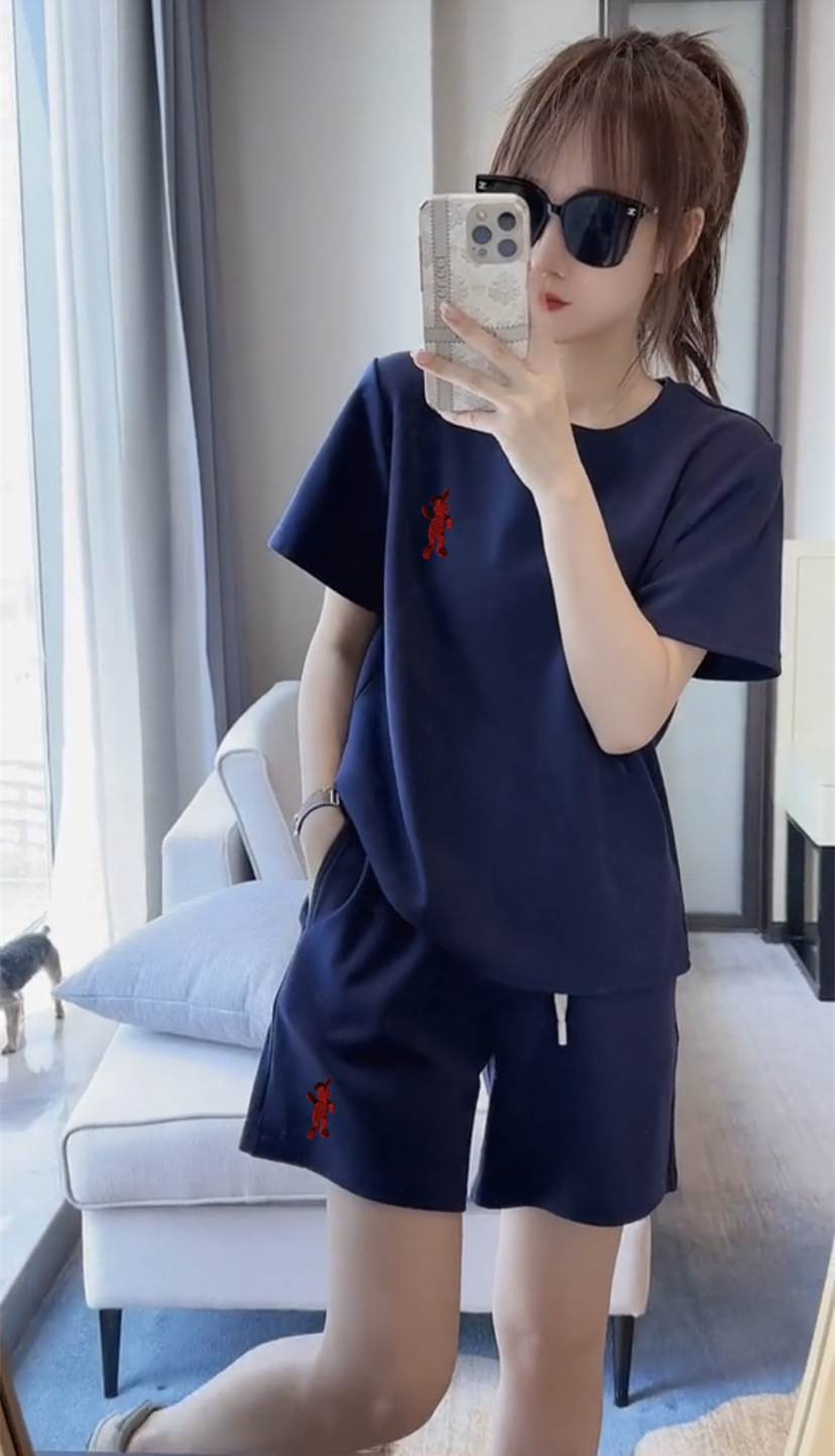 Women's Graphic T-Shirt and Drawstring Shorts Set