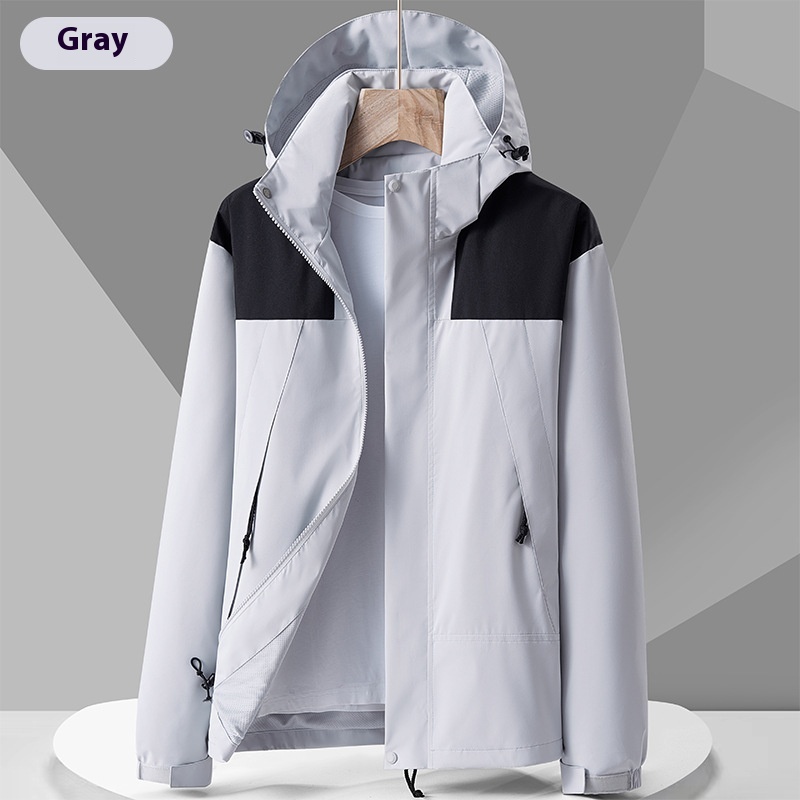 Unisex Hooded Colourblock Zip Jacket With Pockets