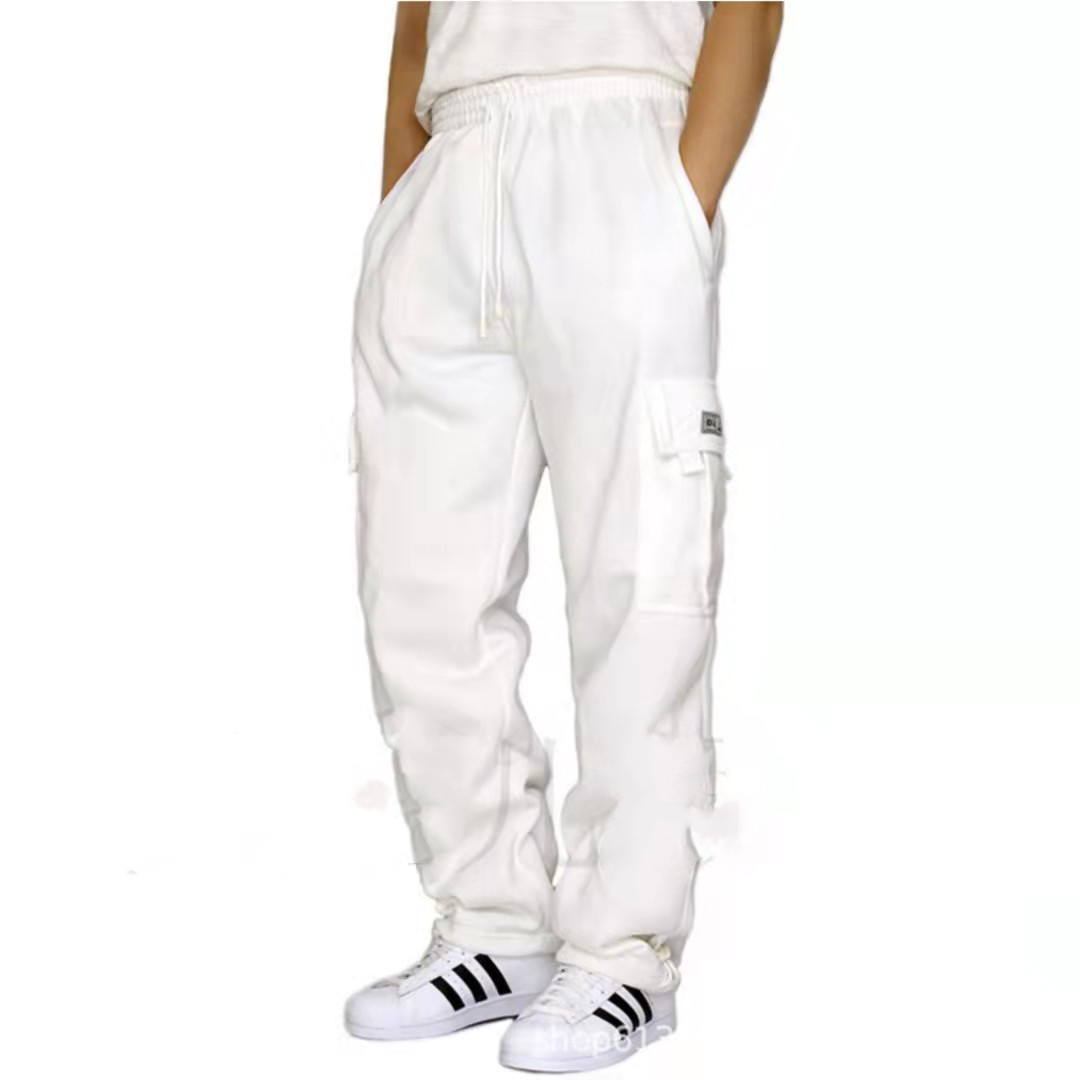Men Pants Sweatpants Stretch Elastic Waist Jogger Sports Pants Drawstring Trousers Fashion
