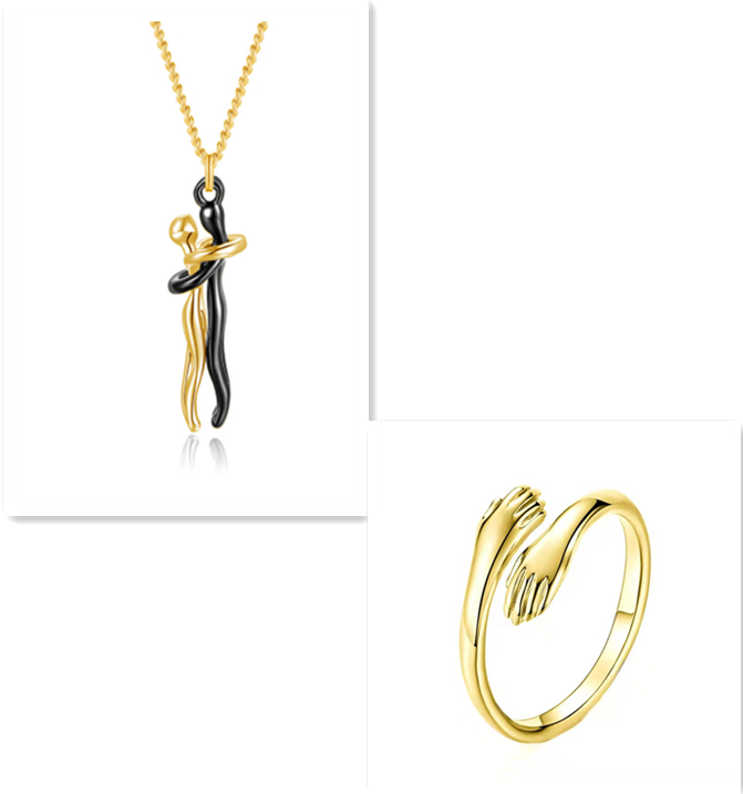 Love Hug Necklace Unisex Men Women Couple Jewelry Simple Temperament Clavicle Chain Valent