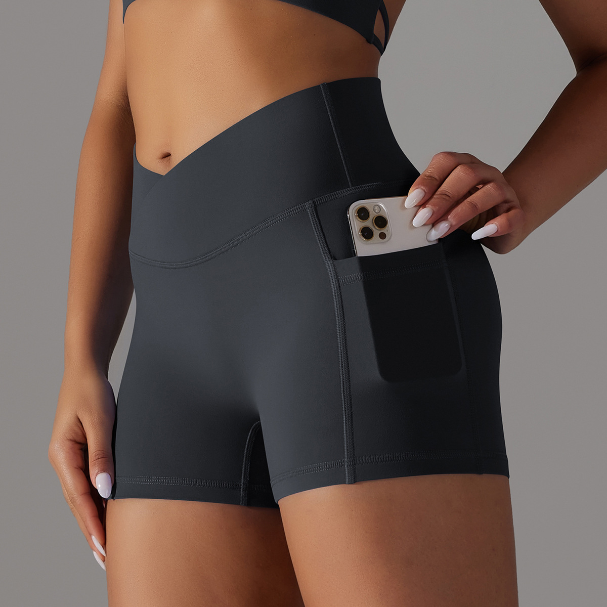 Women’s High-Waisted Phone Pocket Cycling Shorts