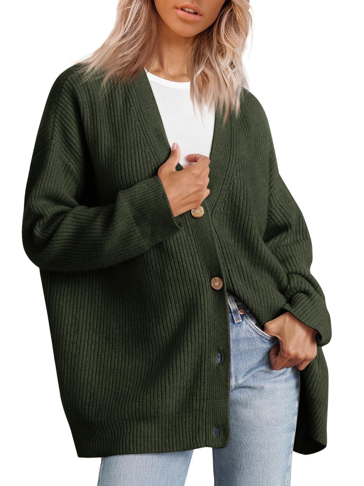 V-neck Flattering Knit Cardigan Women