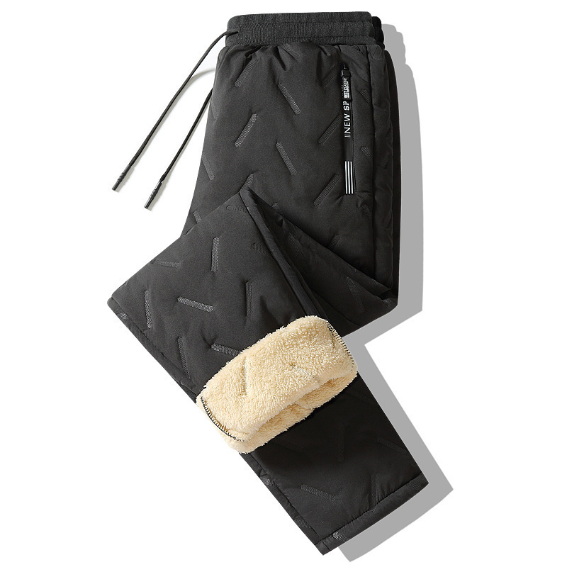 Winter Sweatwear Men Plush Thick Fleece Sweatpant Lambswool Thermal Trousers Casual Pants