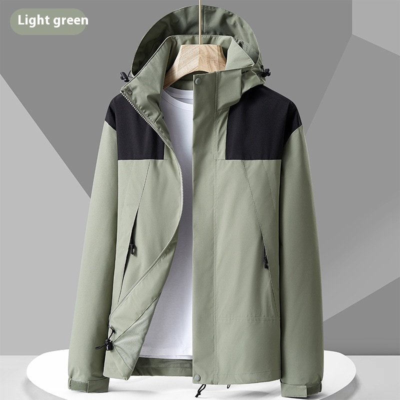 Unisex Hooded Colourblock Zip Jacket With Pockets