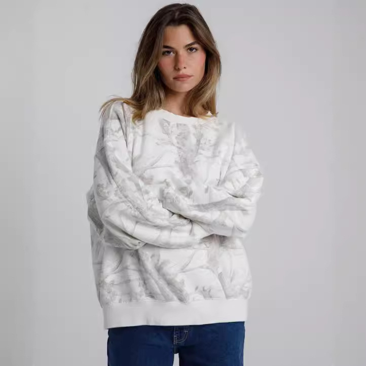 Autumn Winter Two Piece Sets Women Camouflage Hoodie Maple Leaf Print Sweatshirt Suit Spor
