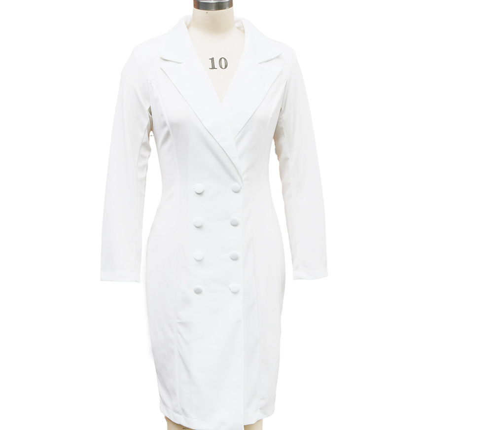 Women’s Double-Breasted Lapel Midi Blazer Dress