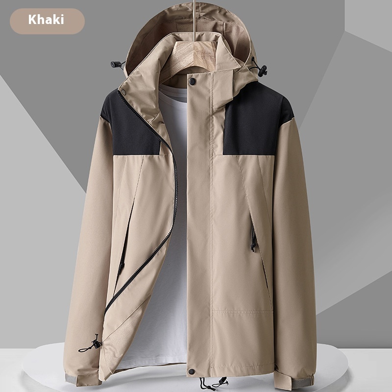 Unisex Hooded Colourblock Zip Jacket With Pockets