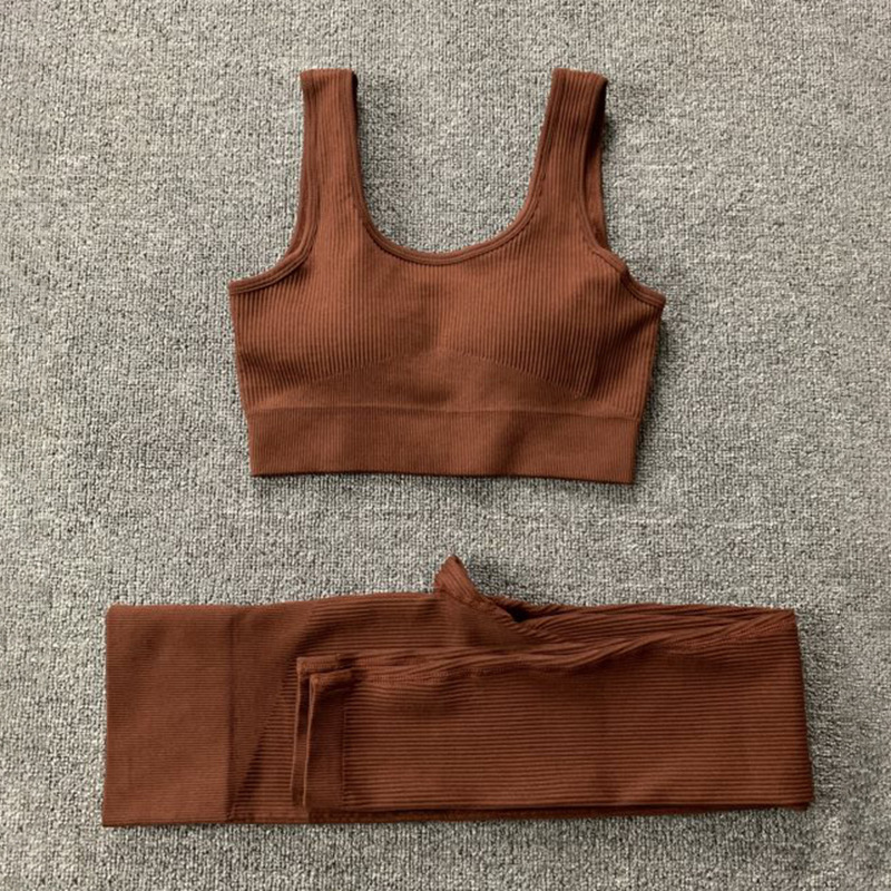 Women’s Ribbed Square Neck Crop Top and Leggings Set