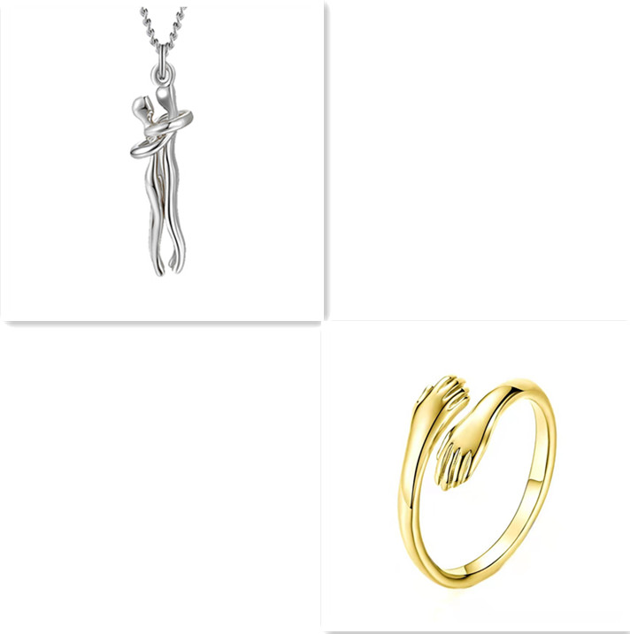 Love Hug Necklace Unisex Men Women Couple Jewelry Simple Temperament Clavicle Chain Valent
