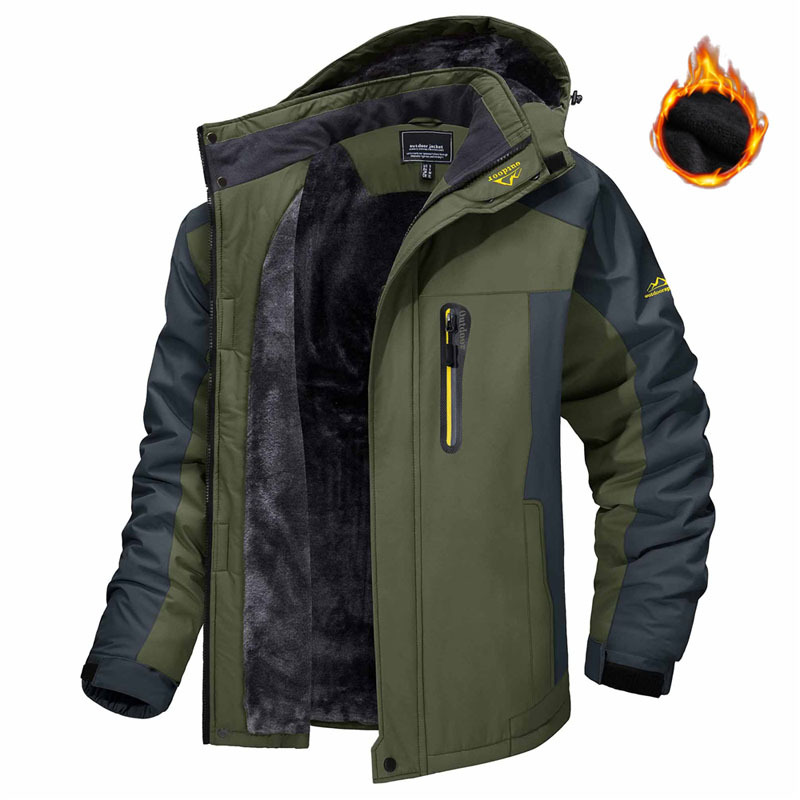 Men’s Hooded Fleece-Lined Zip Front Jacket