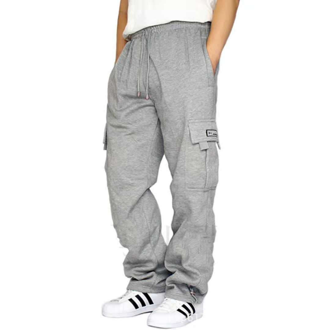 Men Pants Sweatpants Stretch Elastic Waist Jogger Sports Pants Drawstring Trousers Fashion