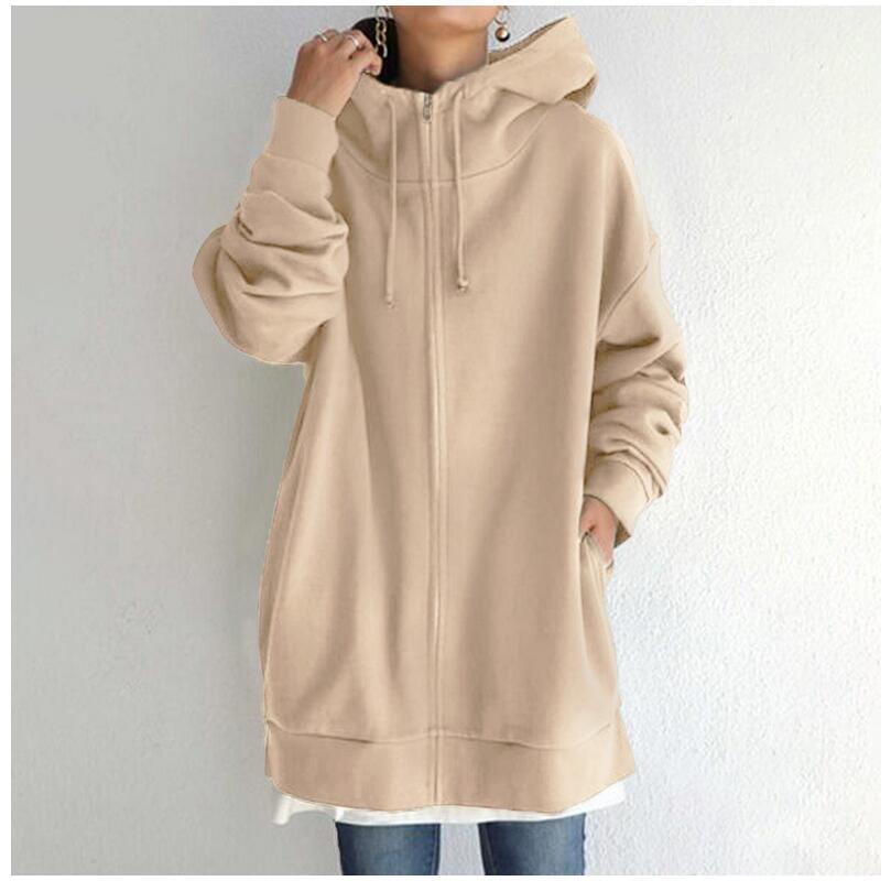 Women's Fuzzy Hoodies Long Sport Pullover Hoodie Full-zip Hoodie Sweatshirt