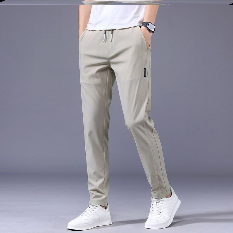 Men’s Straight Leg Drawstring Trousers With Side Pockets
