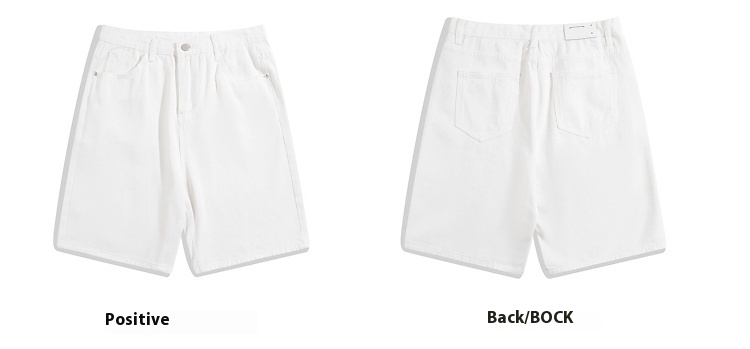 Men’s Denim Mid-Waist Straight-Leg Knee-Length Shorts