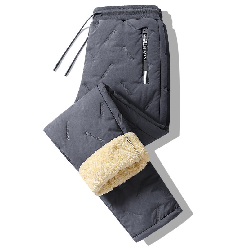 Winter Sweatwear Men Plush Thick Fleece Sweatpant Lambswool Thermal Trousers Casual Pants