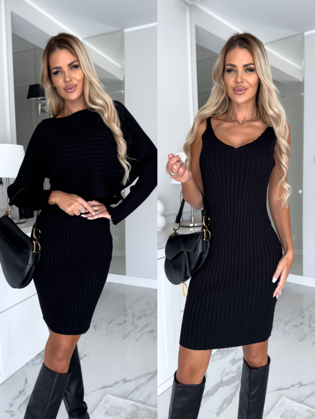 Women's Ribbed Cropped Top and Midi Skirt Set