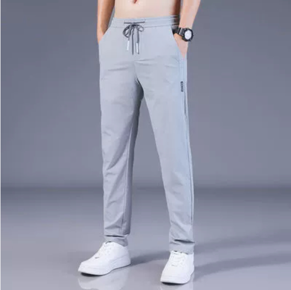 Men’s Straight Leg Drawstring Trousers With Side Pockets