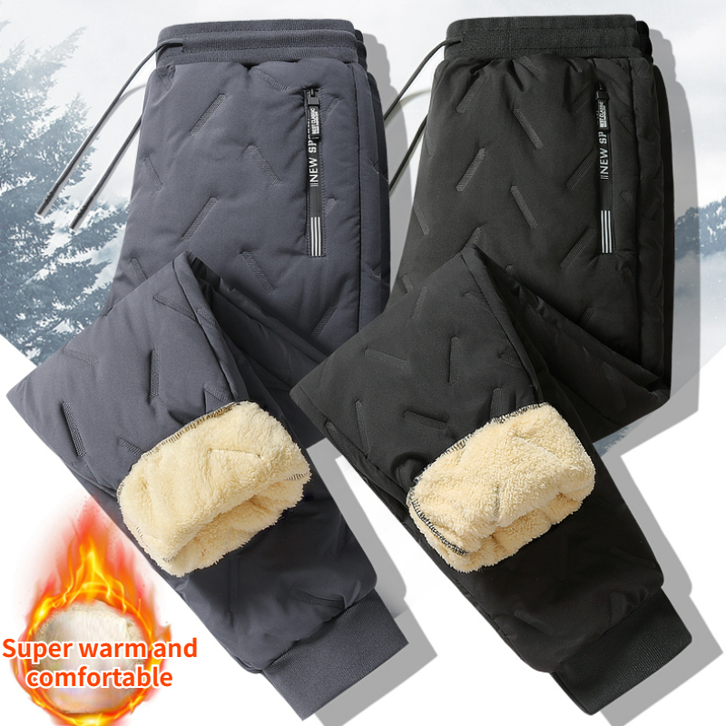 Winter Sweatwear Men Plush Thick Fleece Sweatpant Lambswool Thermal Trousers Casual Pants